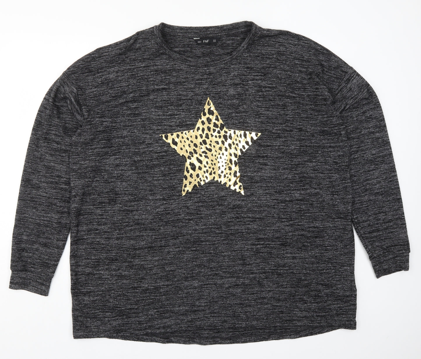 F&F Womens Grey   Pullover Sweatshirt Size 22  - Star