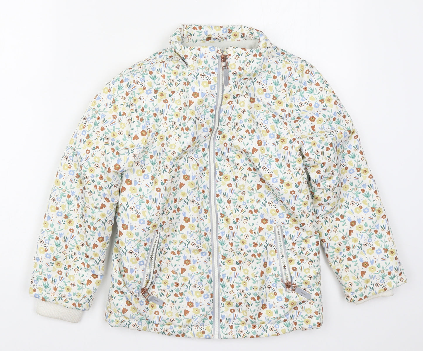 Primark Girls Multicoloured Floral  Basic Coat Coat Size 7-8 Years