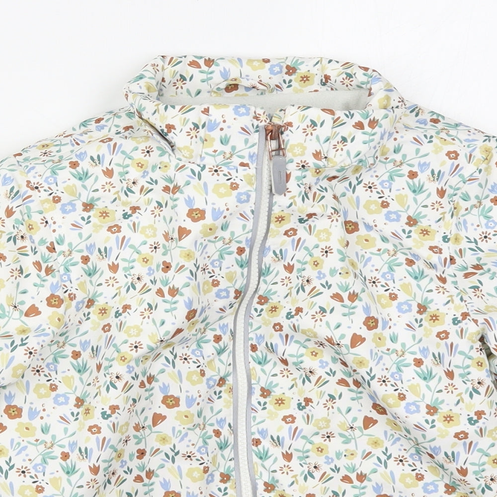 Primark Girls Multicoloured Floral  Basic Coat Coat Size 7-8 Years
