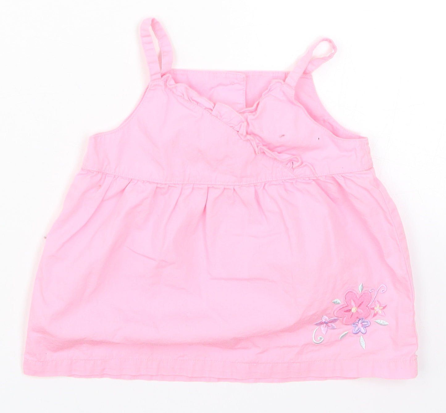 George Girls Pink Floral  Basic Tank Size 9-12 Months
