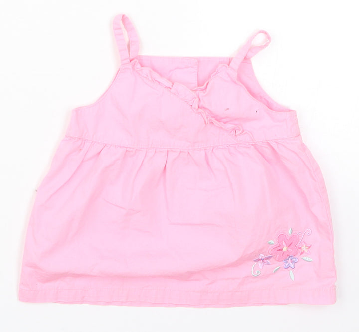 George Girls Pink Floral  Basic Tank Size 9-12 Months