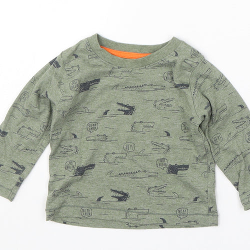 Primark Boys Green   Basic T-Shirt Size 9-12 Months  - Crocodiles