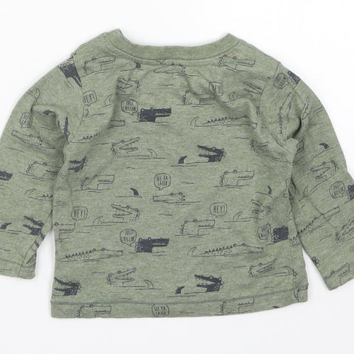 Primark Boys Green   Basic T-Shirt Size 9-12 Months  - Crocodiles