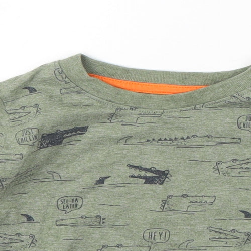 Primark Boys Green   Basic T-Shirt Size 9-12 Months  - Crocodiles