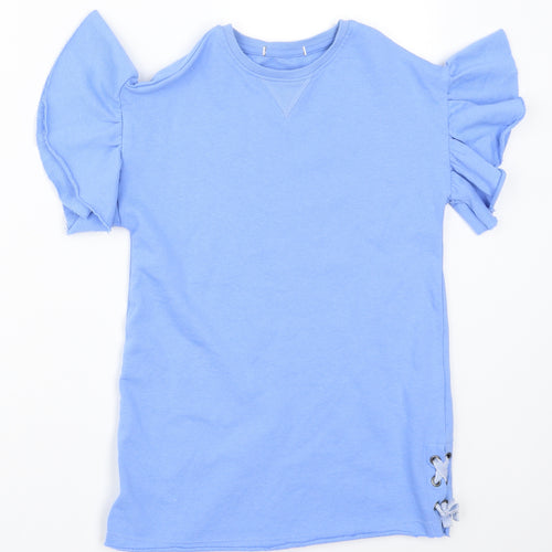 Preworn Girls Blue   Pullover Sweatshirt Size 5-6 Years