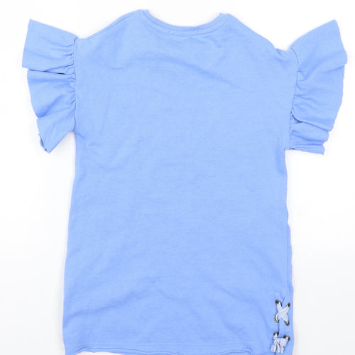 Preworn Girls Blue   Pullover Sweatshirt Size 5-6 Years