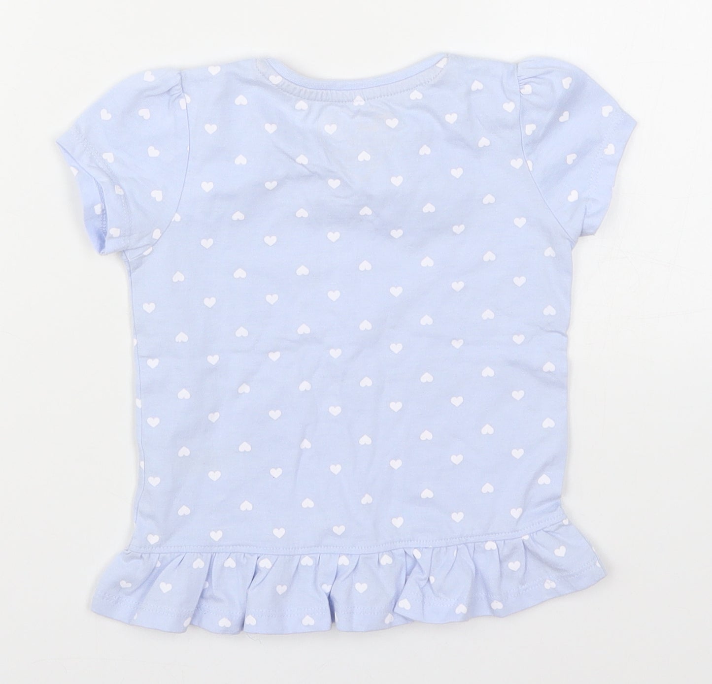 Young Dimension Girls Blue   Basic T-Shirt Size 2-3 Years  - Love Hearts