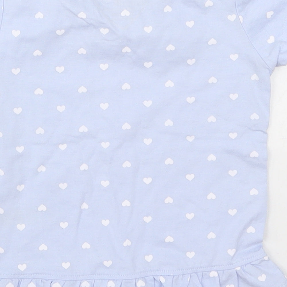 Young Dimension Girls Blue   Basic T-Shirt Size 2-3 Years  - Love Hearts