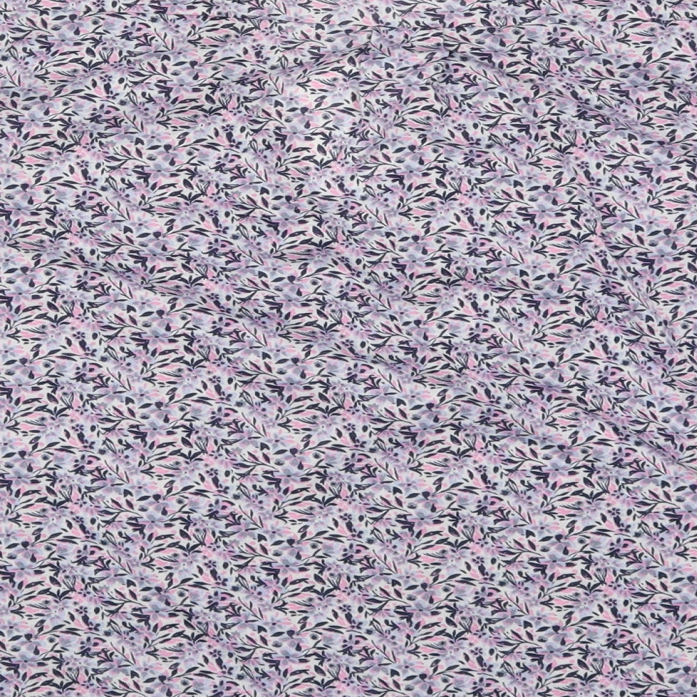 H&M Womens Purple Floral  Basic T-Shirt Size L