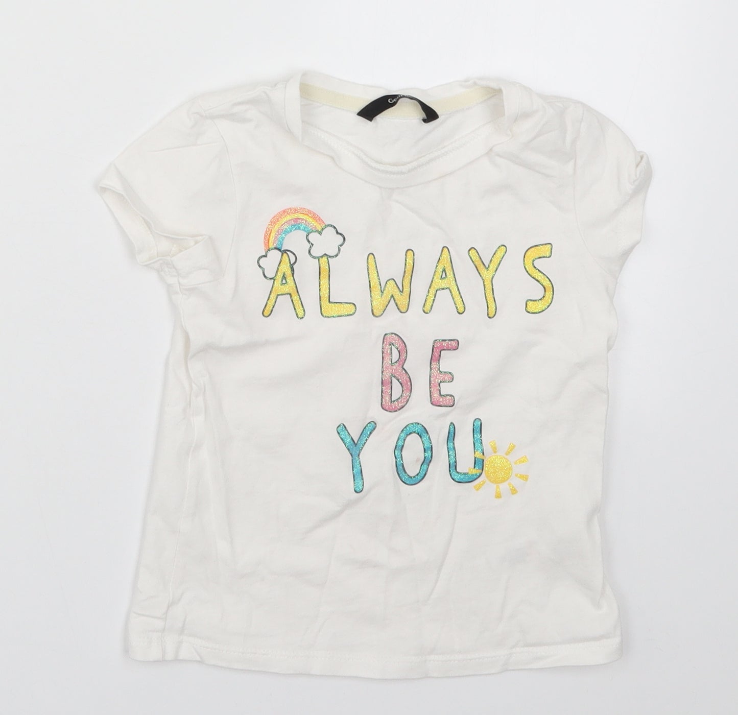 George Girls White   Basic T-Shirt Size 3-4 Years  - Always Be You