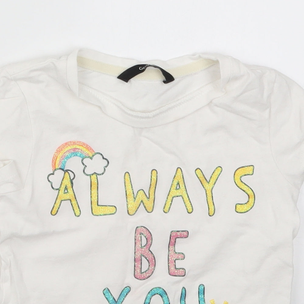 George Girls White   Basic T-Shirt Size 3-4 Years  - Always Be You