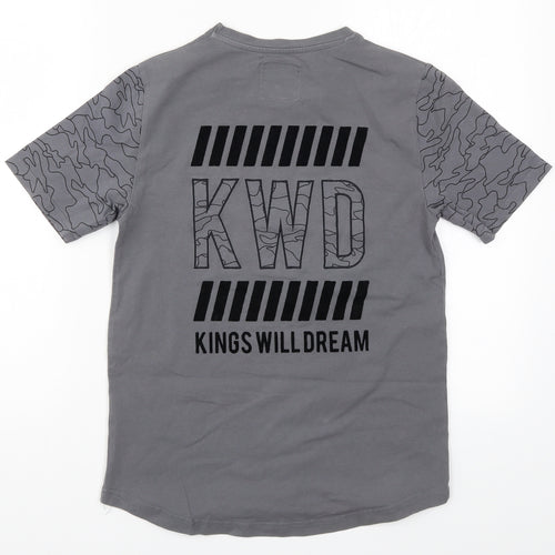 Kings Will Dream Boys Grey   Basic T-Shirt Size 12-13 Years