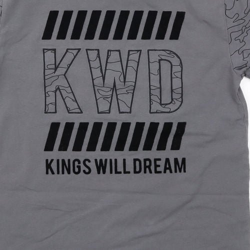 Kings Will Dream Boys Grey   Basic T-Shirt Size 12-13 Years