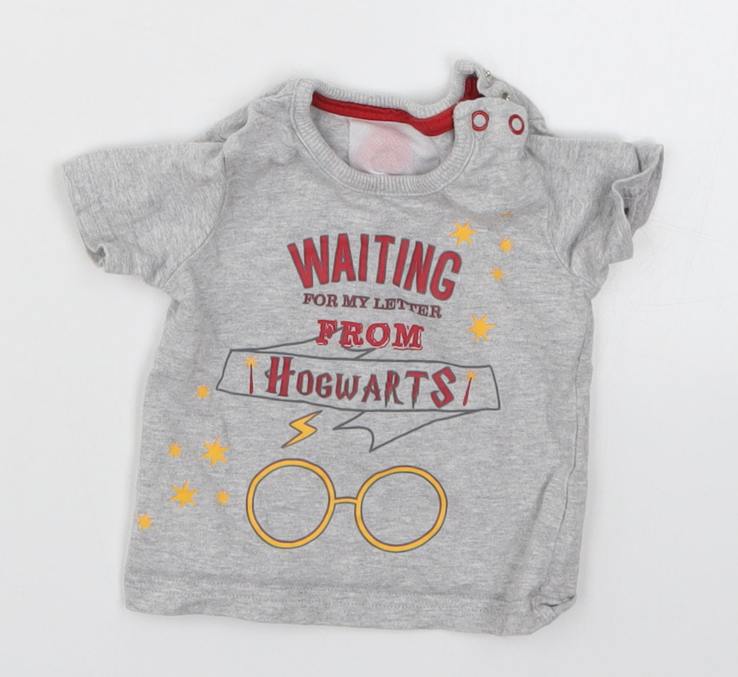 George Boys Grey   Basic T-Shirt Size 0-3 Months  - Waiting for my Letter From Hogwarts