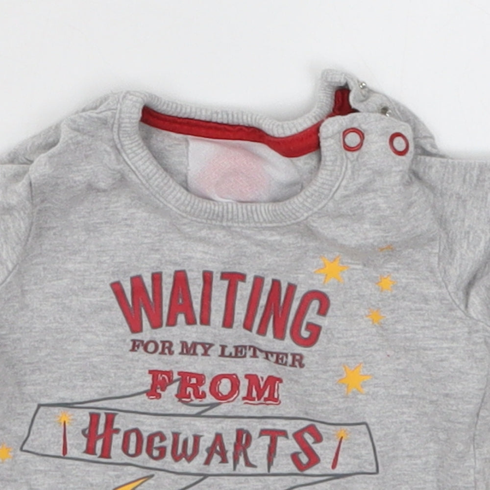 George Boys Grey   Basic T-Shirt Size 0-3 Months  - Waiting for my Letter From Hogwarts