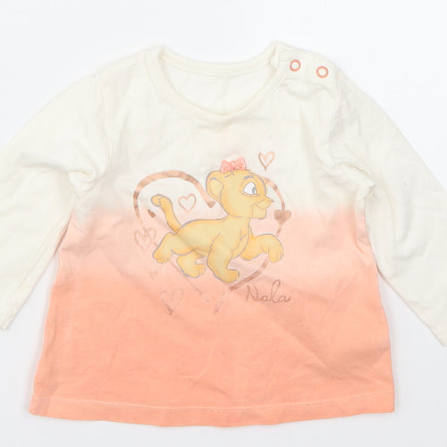George Girls Pink   Basic T-Shirt Size 3-6 Months  - Nala Lion King