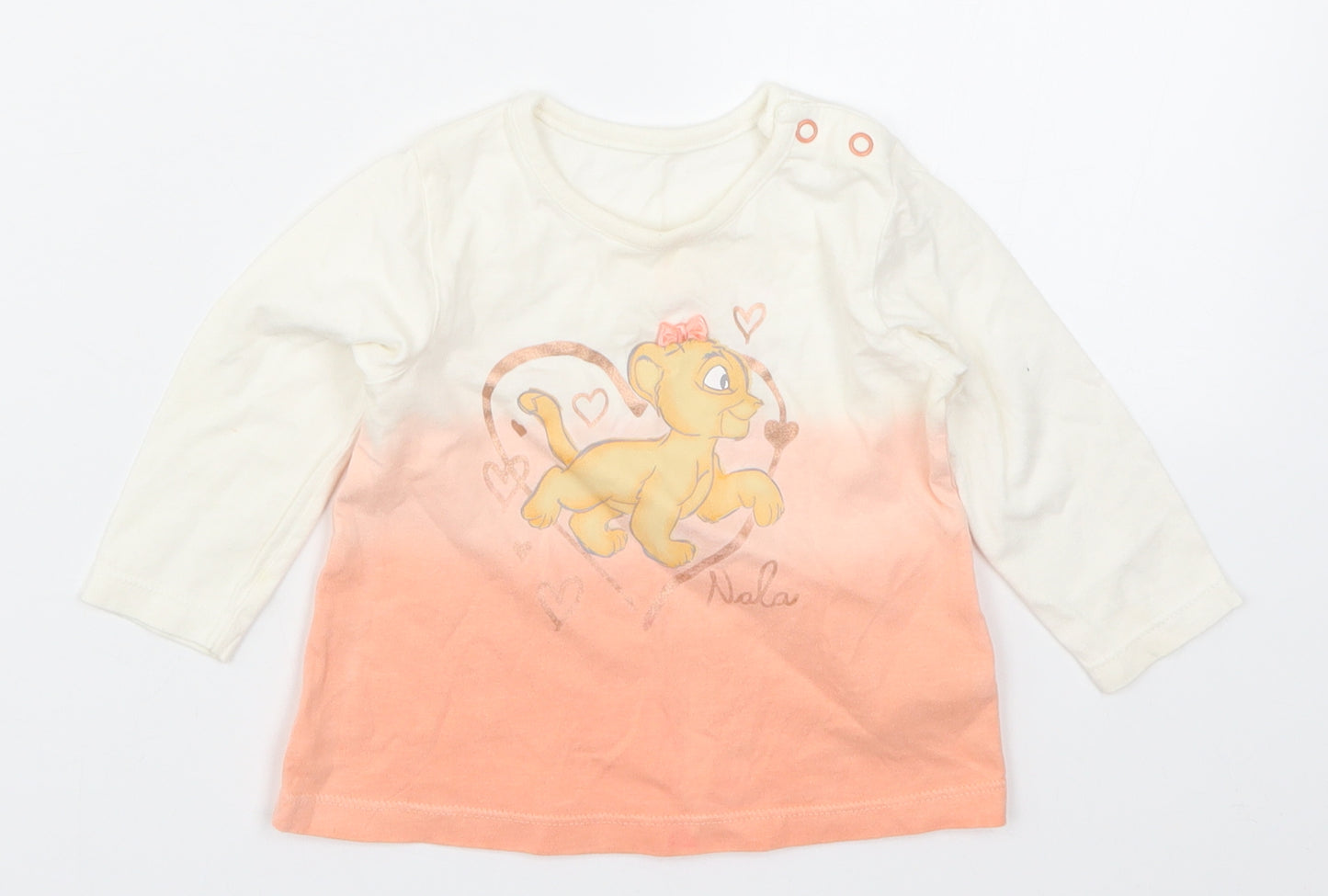 George Girls Pink   Basic T-Shirt Size 3-6 Months  - Nala Lion King