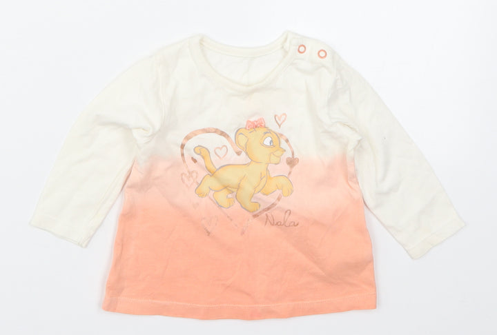 George Girls Pink   Basic T-Shirt Size 3-6 Months  - Nala Lion King