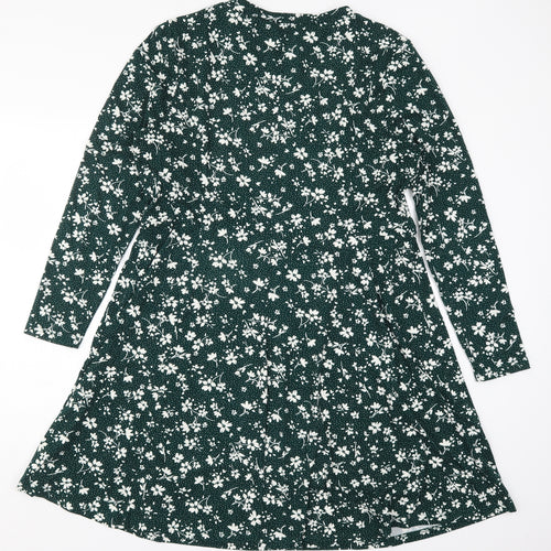 New Look Womens Green Floral  A-Line  Size 18