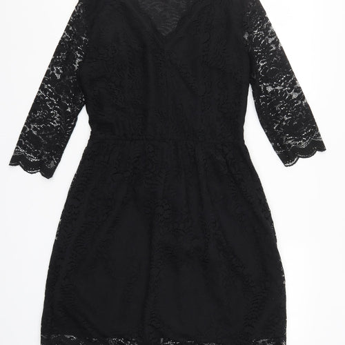 NEXT Womens Black  Lace Skater Dress  Size 10