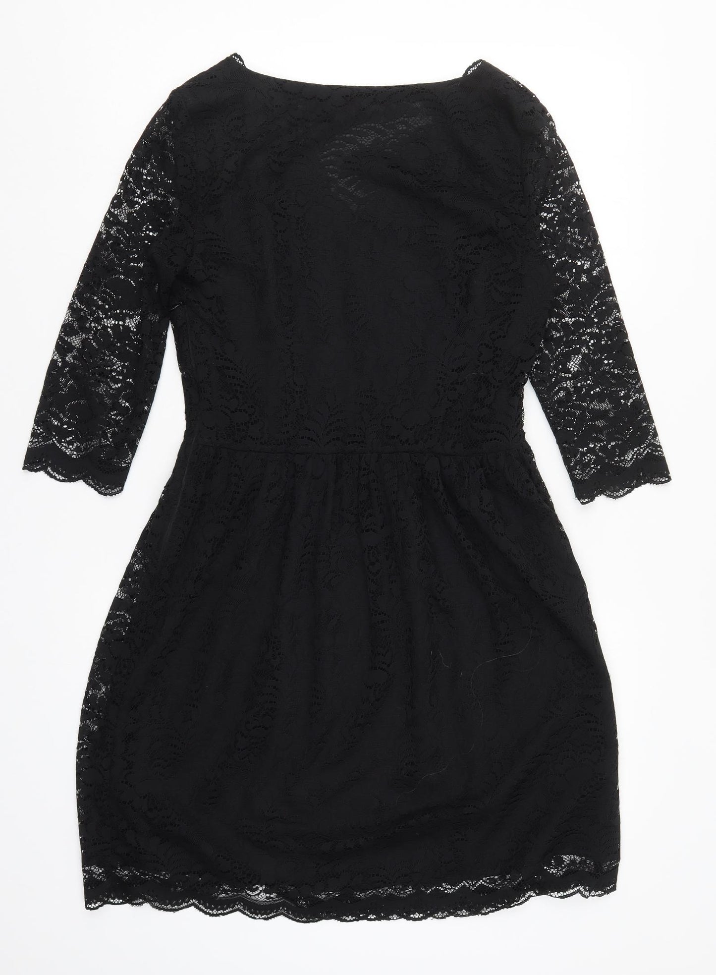 NEXT Womens Black  Lace Skater Dress  Size 10
