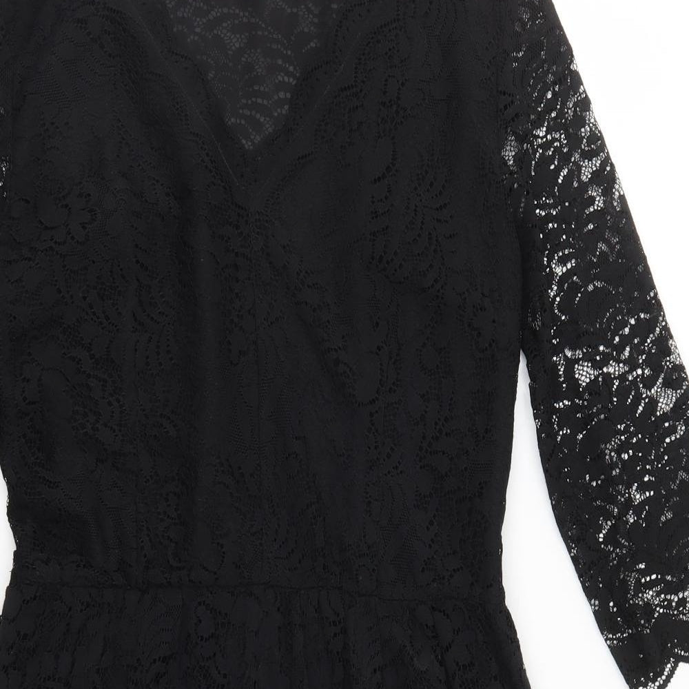 NEXT Womens Black  Lace Skater Dress  Size 10