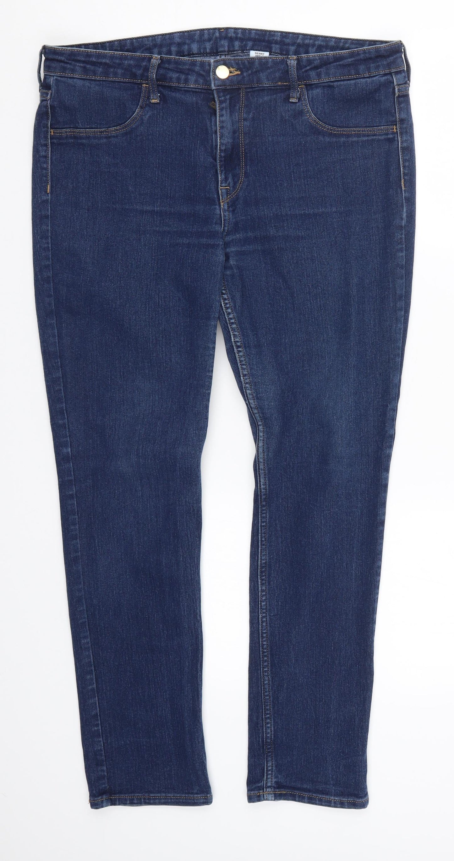 H&M Womens Blue  Denim Skinny Jeans Size 34 in L27 in