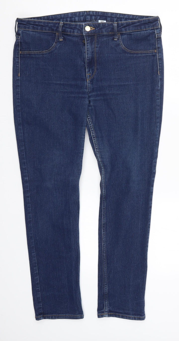 H&M Womens Blue Denim Skinny Jeans Size 34 in L27 in