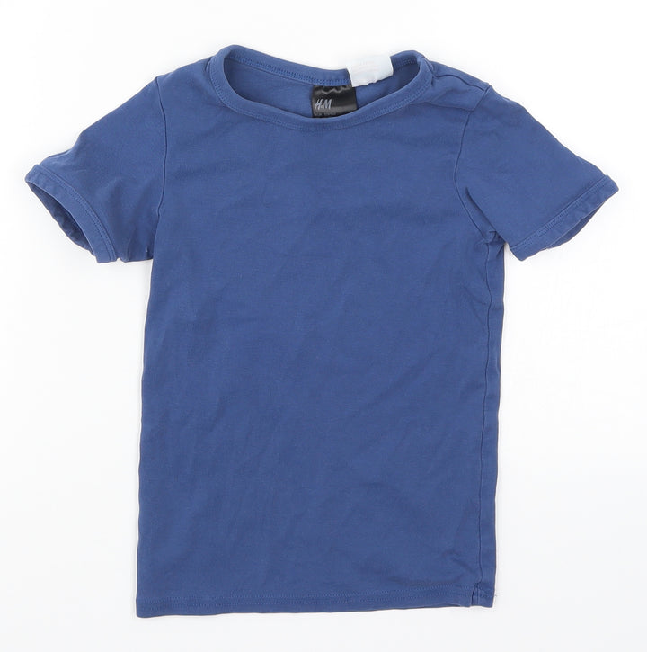 H&M Boys Blue Basic T-Shirt Size 8 Years