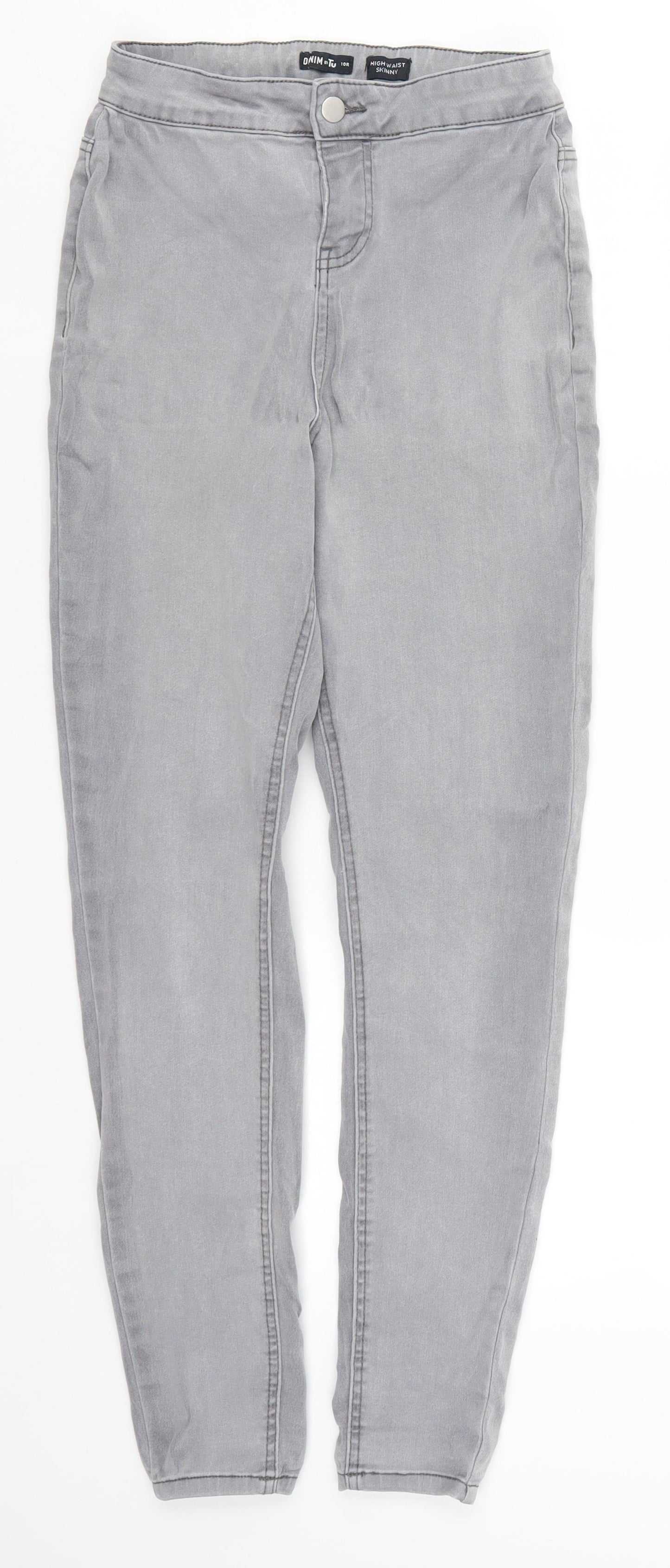 TU Womens Grey  Denim Skinny Jeans Size 10 L26 in