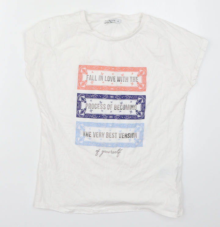 LC Waikiki Womens White Basic T-Shirt Size S - Fall in Love with the Process of Becoming the Very Best Version of Yourself