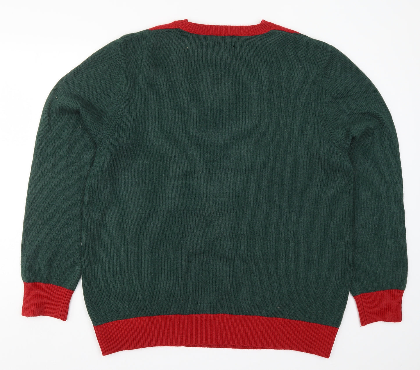George Mens Green  Knit Pullover Jumper Size XL  - Christmas Elf