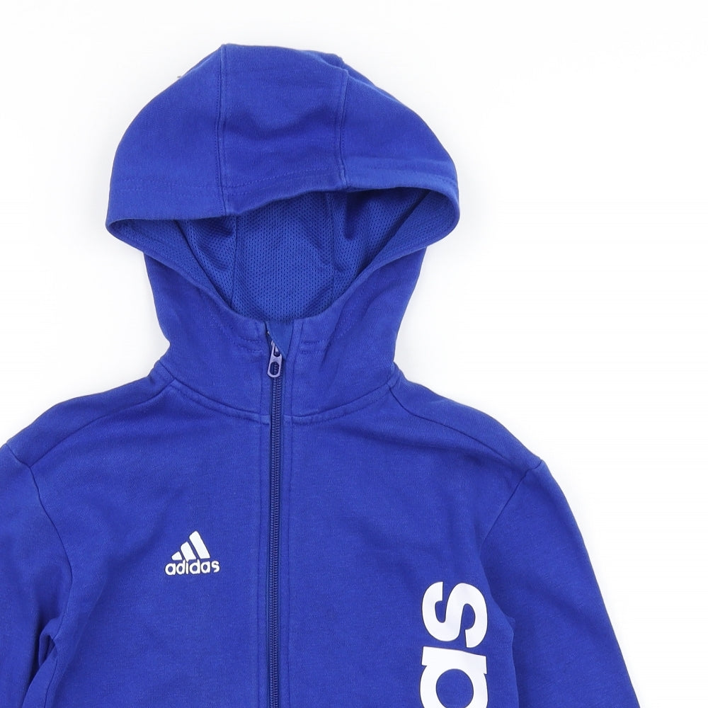 adidas Boys Blue   Full Zip Hoodie Size 7-8 Years