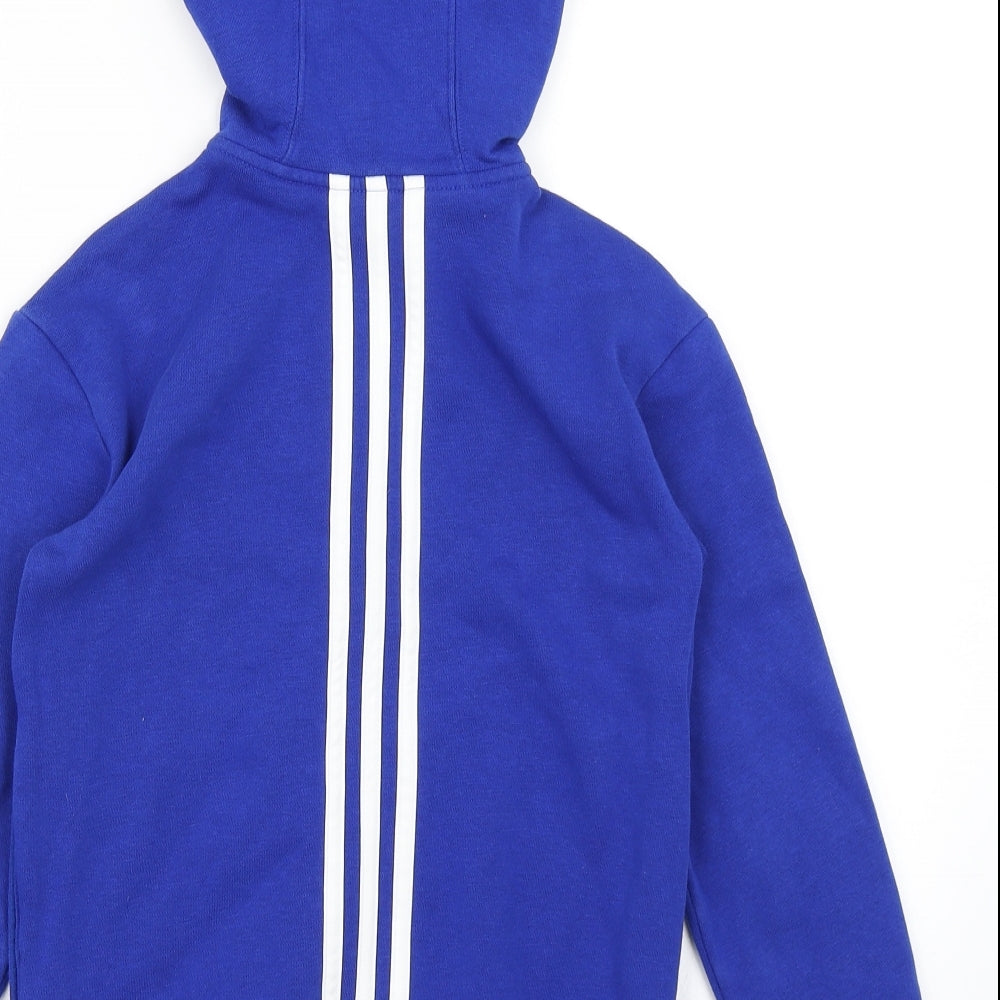 adidas Boys Blue   Full Zip Hoodie Size 7-8 Years