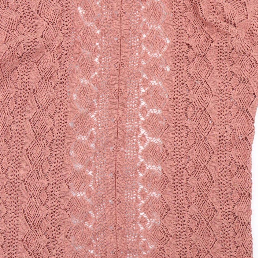 NEXT Girls Pink  Knit Cardigan Jumper Size 9-10 Years