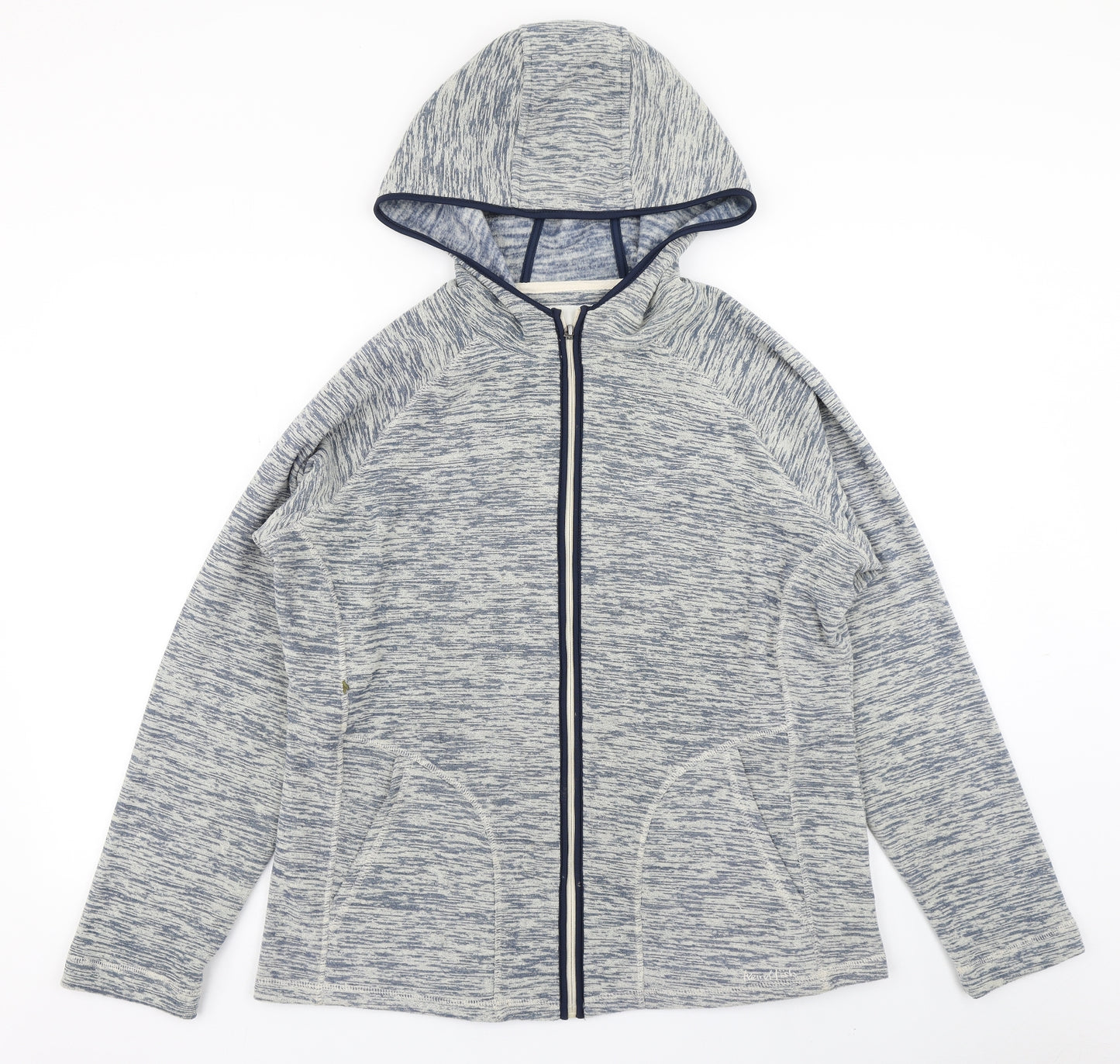 Weird Fish Womens Blue  Fleece Full Zip Hoodie Size 16