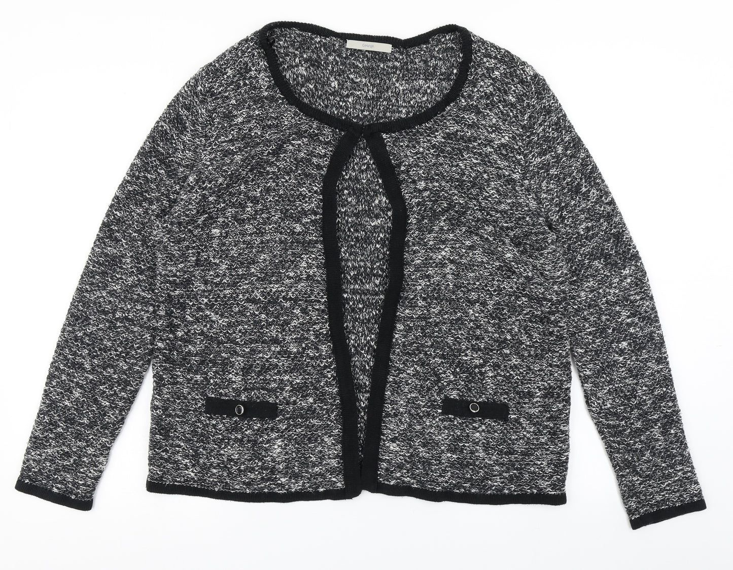 George Womens Black  Knit Cardigan Jumper Size 18