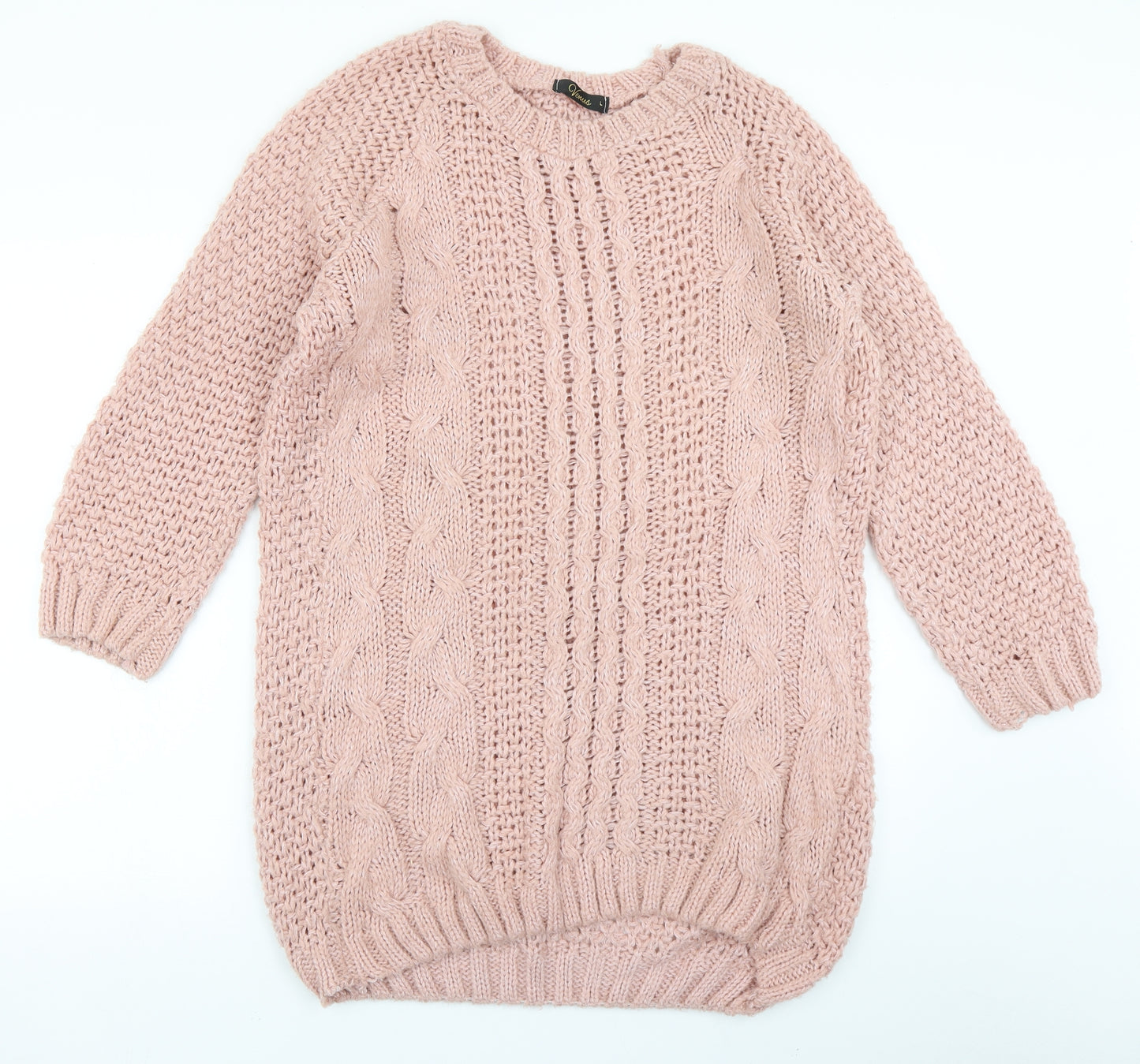 Venus Womens Pink  Knit Jumper Dress  Size L