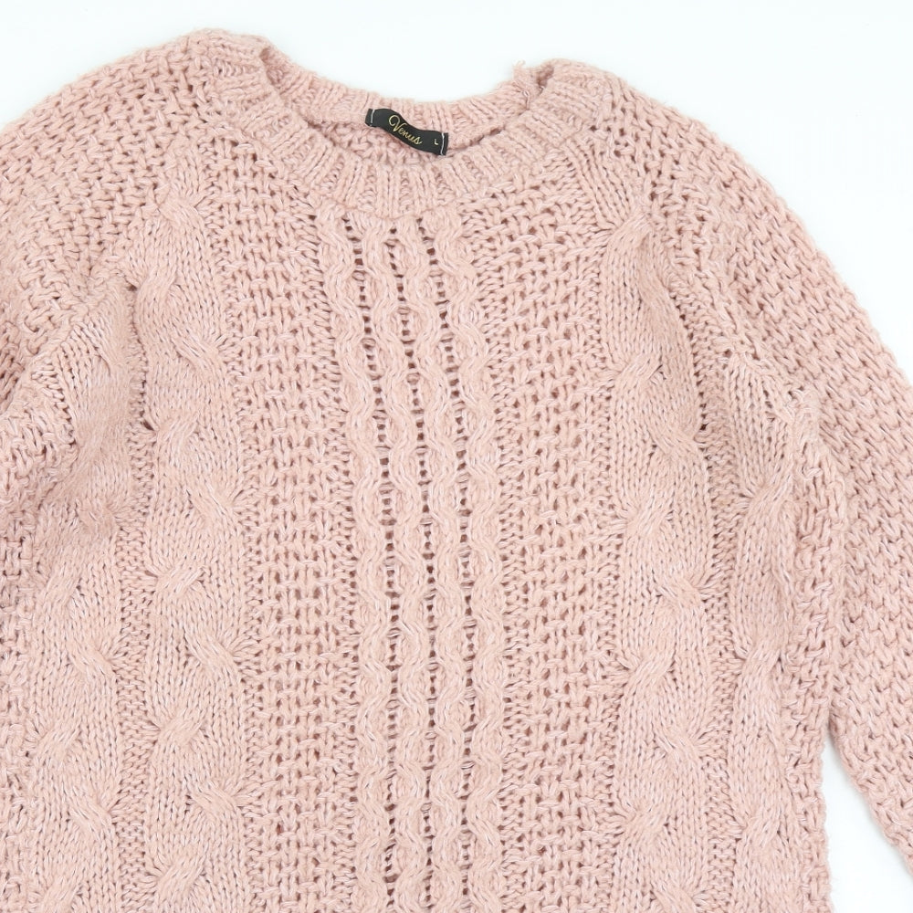 Venus Womens Pink  Knit Jumper Dress  Size L