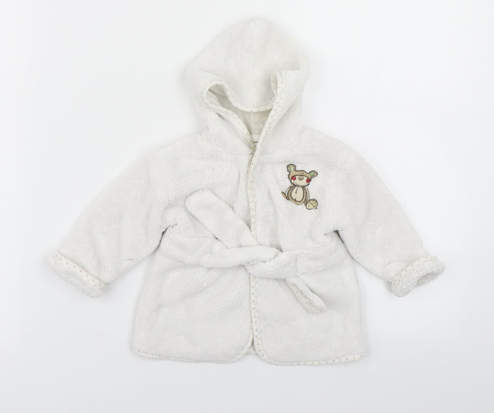 Baby Baby White Solid Kaftan Robe Size 6-9 Months