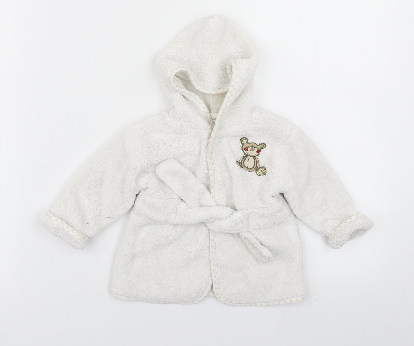 Baby Baby White Solid  Kaftan Robe Size 6-9 Months