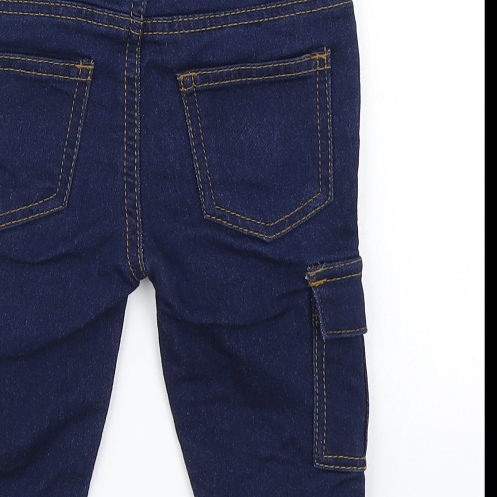 So Cute Girls Blue  Denim Cargo Jeans Size 6-9 Months