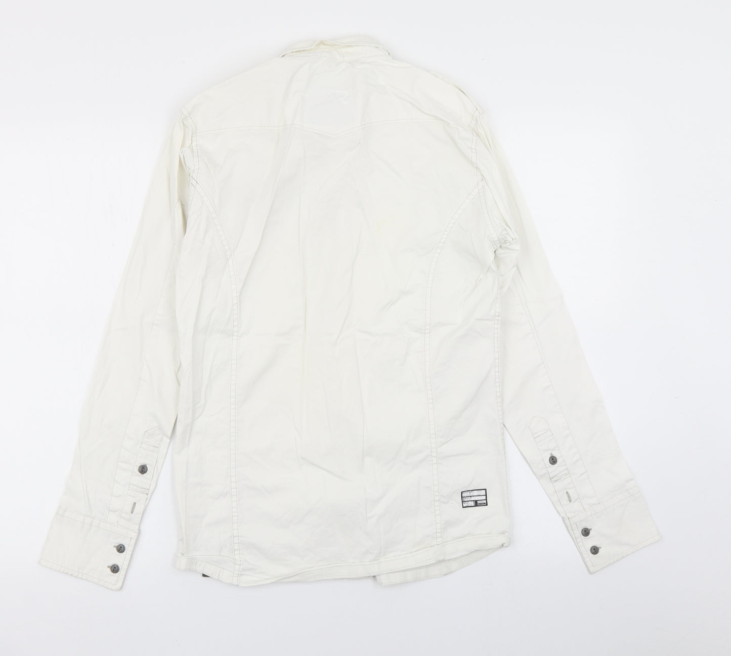 G Star Mens White    Button-Up Size S