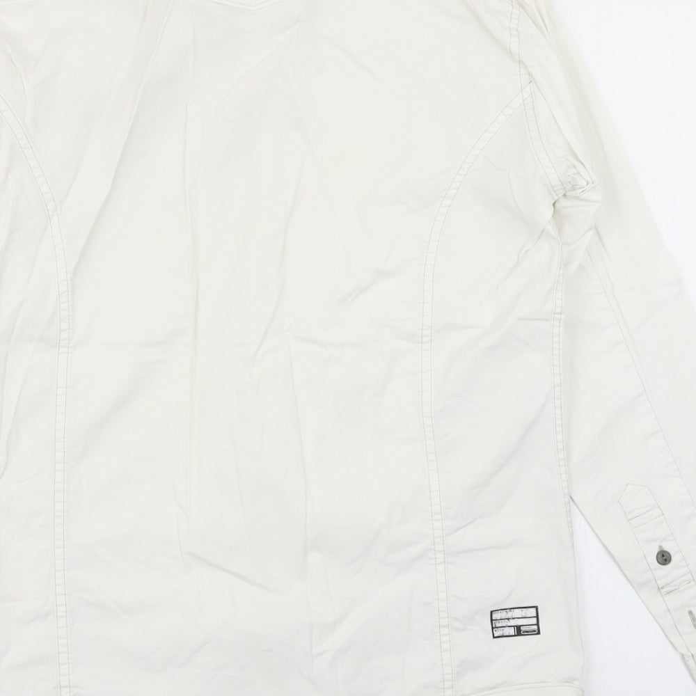 G Star Mens White    Button-Up Size S