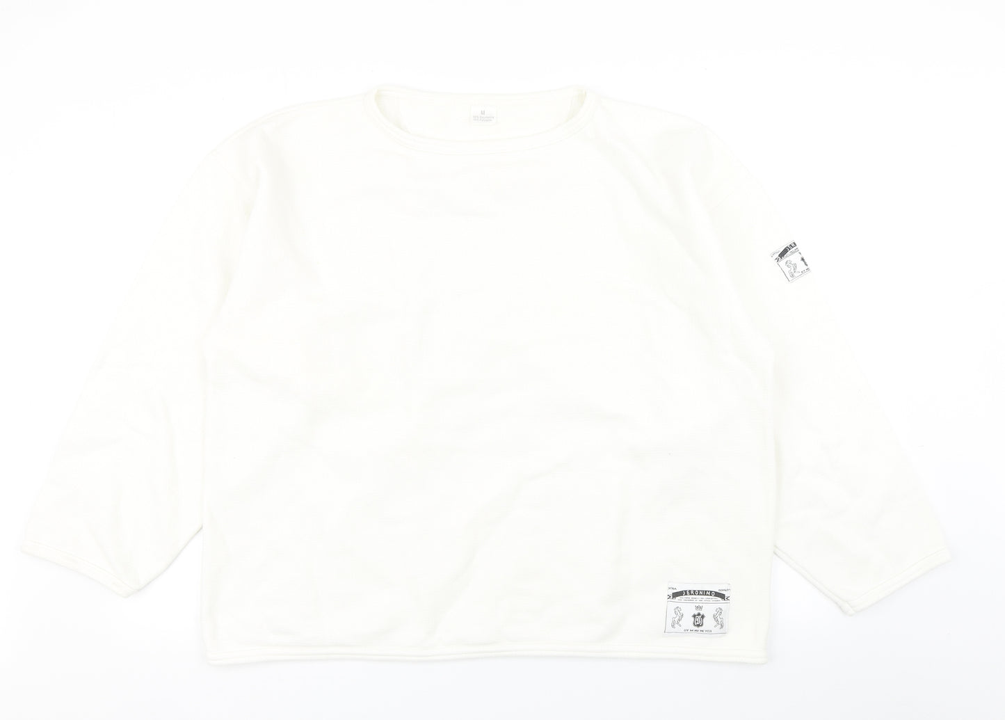 Jeronimo Mens White   Pullover Sweatshirt Size M
