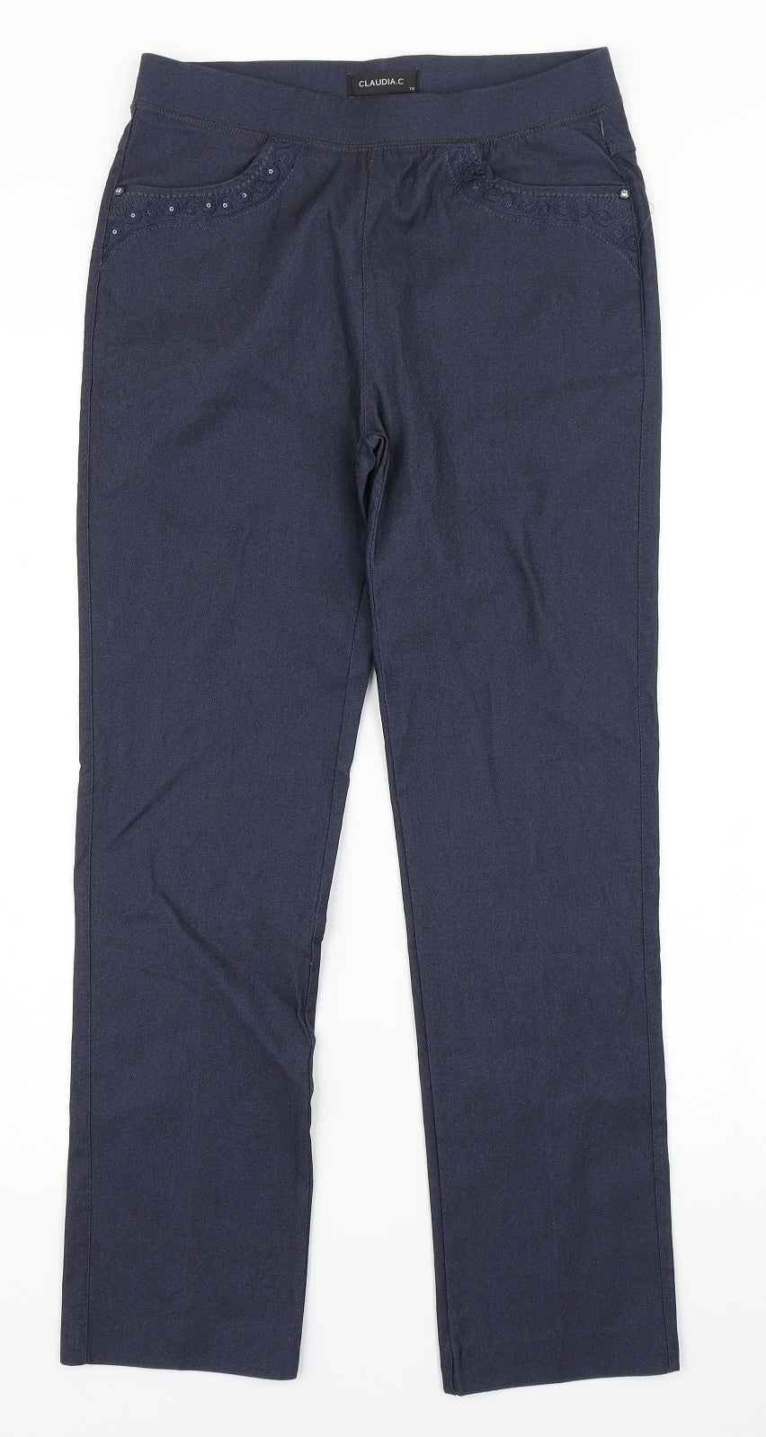 Claudia C Womens Blue  Denim Jegging Jeans Size 10 L26 in