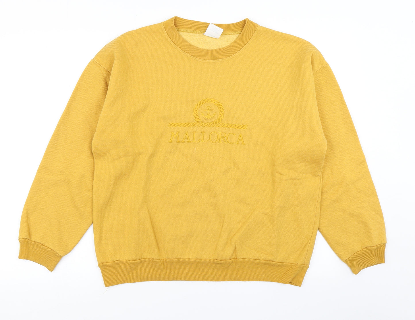 Mallorca Mens Yellow   Pullover Sweatshirt Size M