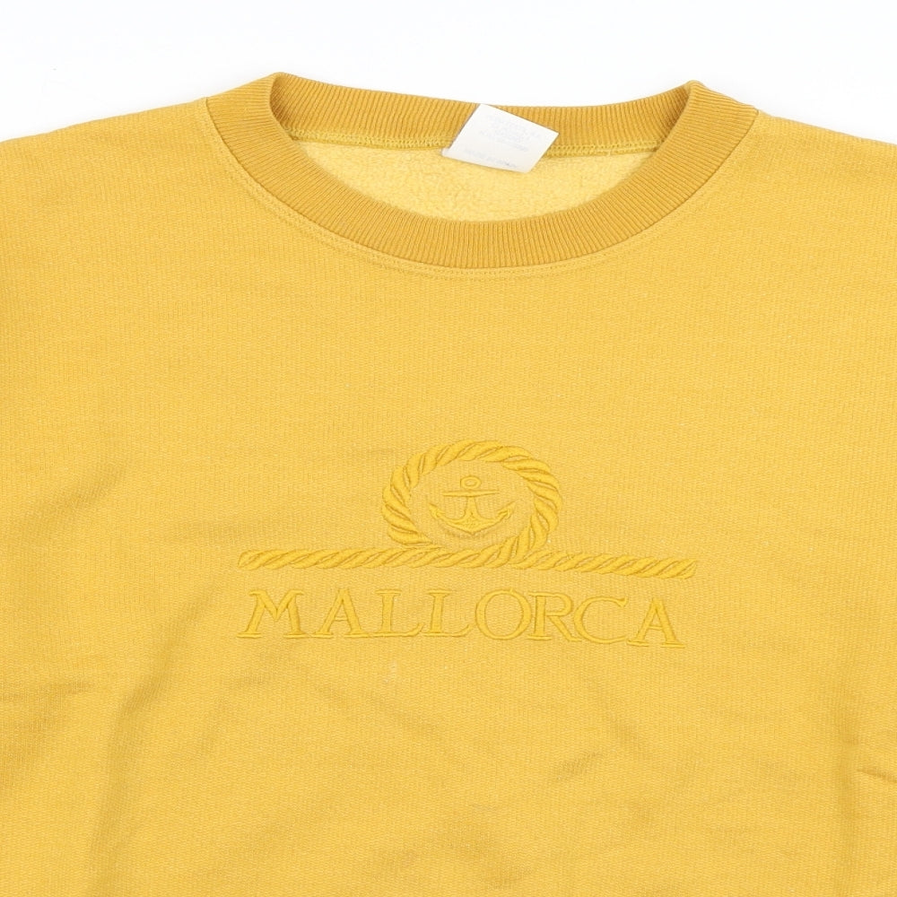 Mallorca Mens Yellow   Pullover Sweatshirt Size M