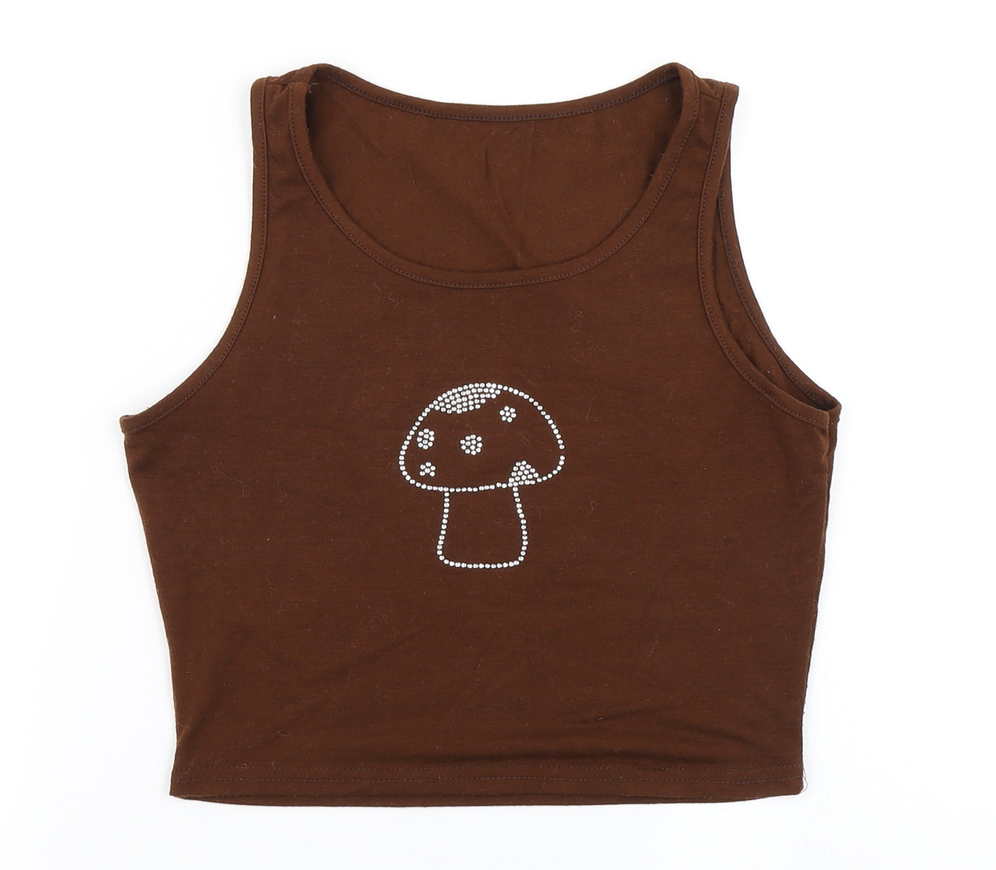 Preworn Womens Brown   Cropped Tank Size S  - Mushroom Toadstool