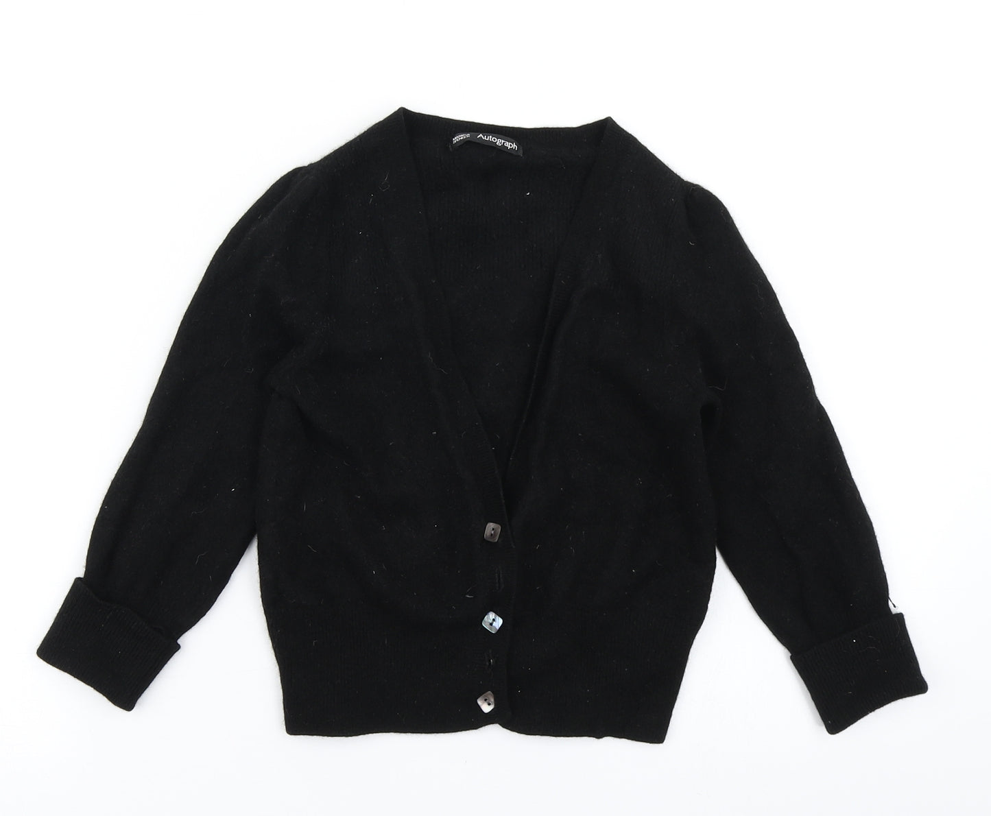 Autograph Womens Black  Knit Cardigan Jumper Size 8
